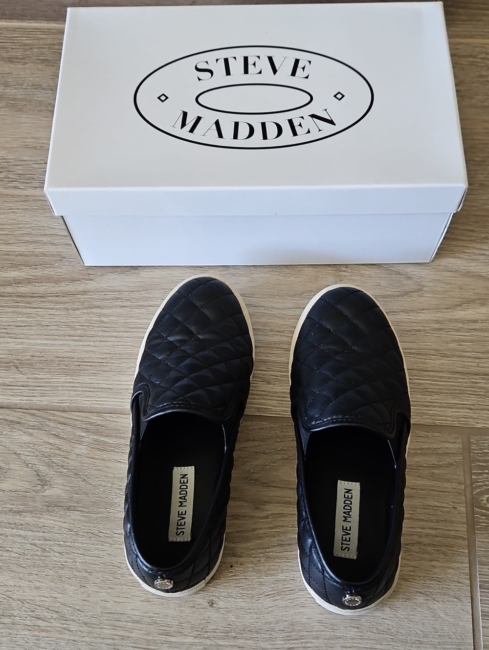Steve Madden Black Quilted Slip-On Sneakers